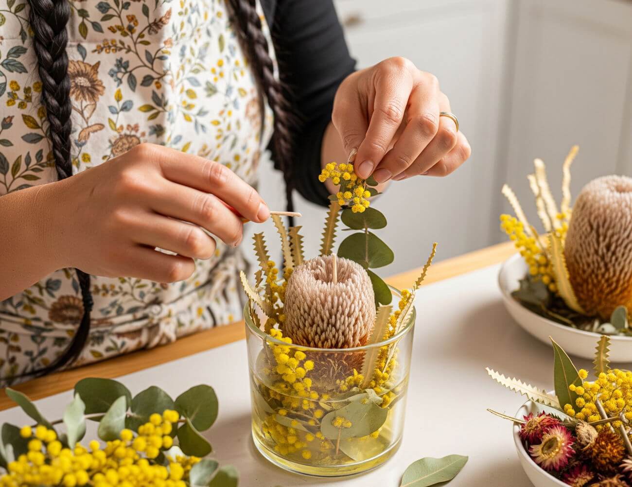 Making Candles with Dried Australian Flowers